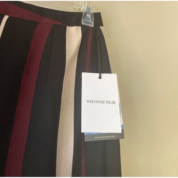 Who What Wear Multicolored Stripe A-Line Midi Dress 4 NWT - Picture 5 of 6